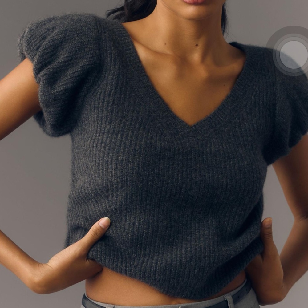 Maeve by Anthropologie Cashmere Bubble Puff-Sleeve Sweater
